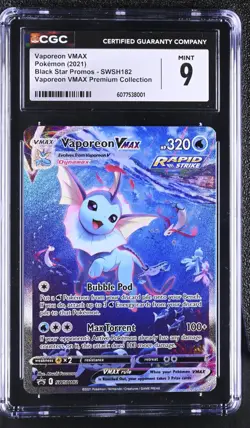 Vaporeon VMAX SWSH182 SWSH: Sword & Shield Promo Cards Holo CGC 9 - Image 1