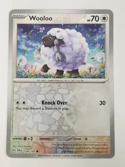 Wooloo 124/142 Reverse Holo Common Stellar Crown Pokemon NM, 3 or more free ship - Image 1