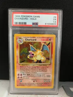 1999 Pokemon Game #4 Charizard Holo PSA 1.5 FR - Image 1