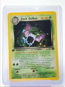 DARK GOLBAT 1999 POKEMON ORIGINAL FOSSIL 1ST EDITION RARE HOLO 7/82 Q5650 - Image 1