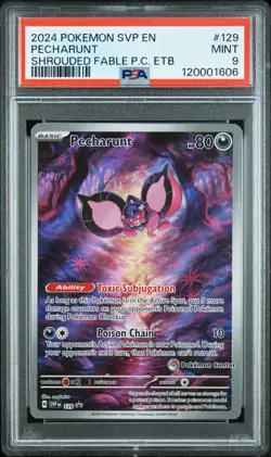 2024 Pokemon Pecharunt SVP #129 Shrouded Fable Promo PSA 9 MINT - Image 1