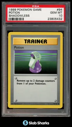 1999 POKEMON SET SHADOWLESS #94/102 POTION PSA 10 - Image 1