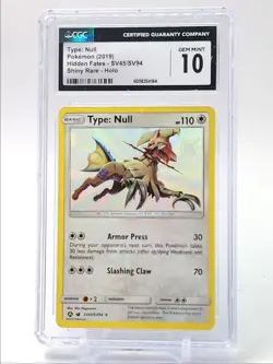 TYPE: NULL 2019 POKEMON SM HIDDEN FATES SHINY RARE HOLO GEM CGC 10 Q1282 - Image 1