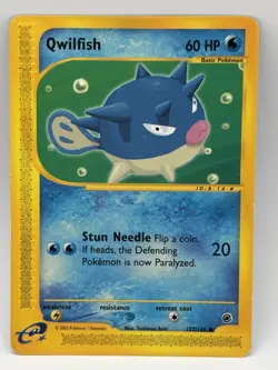 Qwilfish 127/165 Expedition Base Set Regular Common Pokemon TCG MP - Image 1