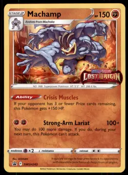 Pokemon TCG Machamp Lost Origin Promo #SWSH243 Holo - Image 1