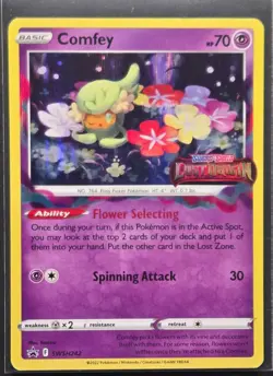 Comfey SWSH242 Lost Origin Pre Relase Stamp Black Star Promo Pokemon 2022 - Image 1