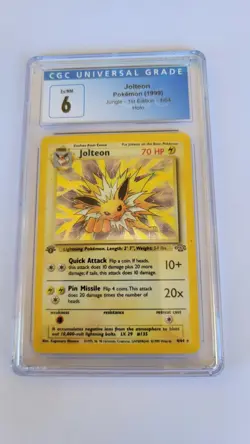 1999 Pokemon 1st Edition Jungle Jolteon Holo 4/64 CGC 6 Ex/NM - Image 1