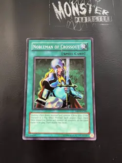 YUGIOH NOBLEMAN OF CROSSOUT SUPER RARE DB1-EN088 PLAYED - Image 1