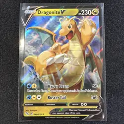 OC ERROR Pokemon TCG Dragonite v Full Art Holo Ultra Rare Card 049/078 Mint - Image 1