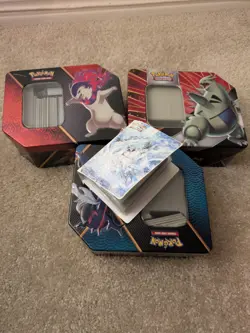Pokemon Lot Of Tins With Bulk Cards Collection English & Japanese (read descr.) - Image 1