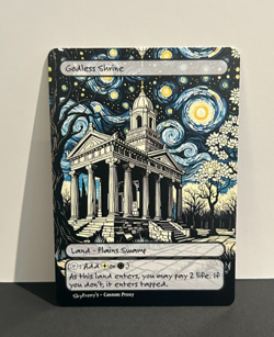 MTG - Godless Shrine - Van Gogh Style - Card For EDH and Playtest - Image 1