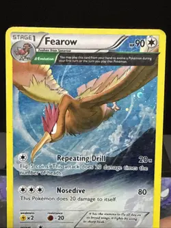 Pokemon Card Fearow XY57 XY Black Star Promo Cosmo Holo Played - Image 2