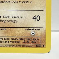 Dark Primeape 43/82 Team Rocket WOTC 2000 Pokemon Card NM Fighting Type - Image 5