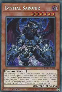 MP23-EN158 Bystial Saronir - Prismatic Secret Rare 1st Edition YuGiOh Card - Image 1