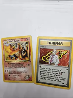 Pokemon Card, Blaines Charizard W/ Trainer Card Holo Set Gym Challenge - Image 1