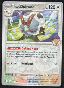 Hop's Dubwool 2025 Journey Together Reverse Holo Pokemon Card 136/159 (NM) - Image 1