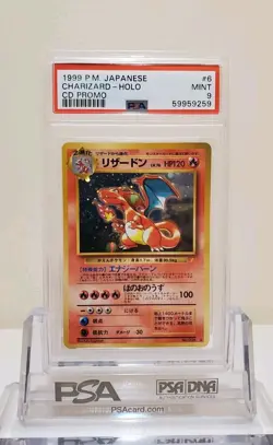 PSA 9 Mint Charizard No.006 CD Promo 1998 Japanese Holo Pokemon TCG Card - Image 1