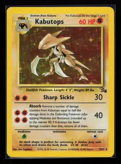 Kabutops 9/62 Holo Rare Fossil Pokemon Card - Image 1