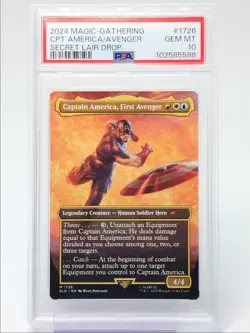 CAPTAIN AMERICA, FIRST AVENGER 2024 MAGIC SECRET LAIR DROP 4/4 PSA 10 Q4267 - Image 1
