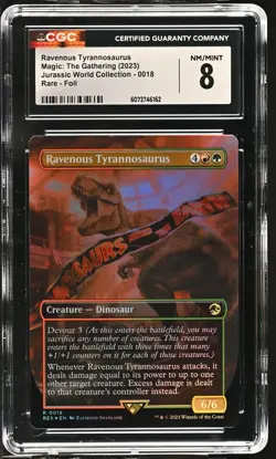 RAVENOUS TYRANNOSAURUS Jurassic World Collection Foil Rare CGC 8 MTG - Image 1