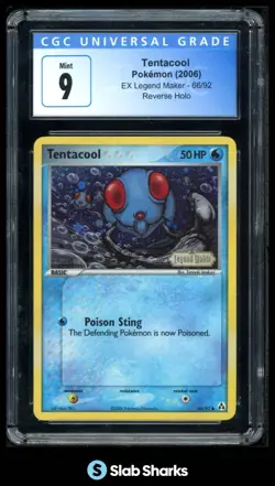 2006 POKEMON EX LEGEND MAKER #66/92 TENTACOOL REVERSE HOLO CGC 9 - Image 1