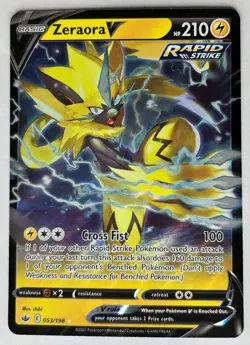 Pokemon Zeraora V 053/198 Full Art Sword & Shield Chilling Reign Ultra Rare - Image 1
