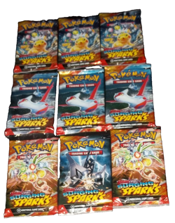 POKEMON SCARLET & VIOLET LOT (9) BOOSTER PACKS SURGING SPARKS NISP - Image 1