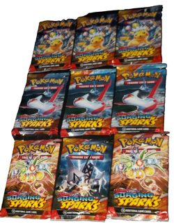 POKEMON SCARLET & VIOLET LOT (9) BOOSTER PACKS SURGING SPARKS NISP - Image 4