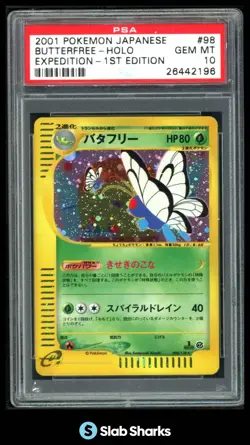 2001 POKEMON JAPANESE #098/128 BUTTERFREE HOLO EXPEDITION 1ST EDITION PSA 10 - Image 1