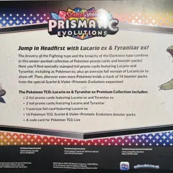 Pokemon TCG Prismatic Evolutions Lucario Ex + Tyranitar Ex Premium Collection - Image 3