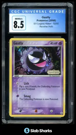 2006 POKEMON EX LEGEND MAKER #52/92 GASTLY REVERSE HOLO CGC 8.5 - Image 1