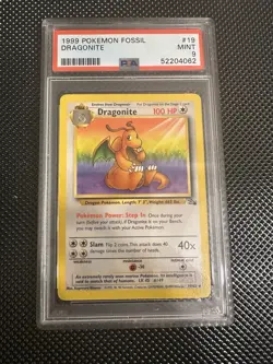 1999 Pokemon Fossil Dragonite #19 English 19/62 Non-Holo Rare - PSA 9 MINT - Image 3