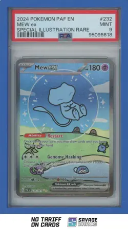 2024 Pokemon Scarlet & Violet Paldean Fates Mew ex PSA 9 #232/091 Special - Image 1