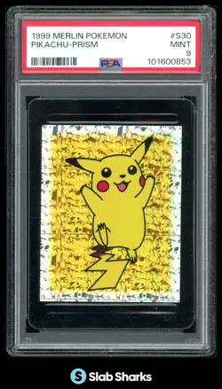 1999 MERLIN POKEMON #S30 PIKACHU PRISM PSA 9 - Image 1