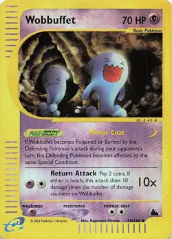 Wobbuffet 45/144 Reverse Holo Rare Pokemon Skyridge 2003 Pokemon TCG - Image 1