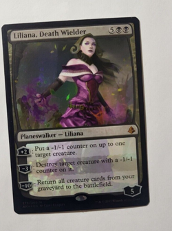 Foil Liliana, Death Wielder Amonkhet Mythic Rare LP+ Magic the Gathering Card - Image 1