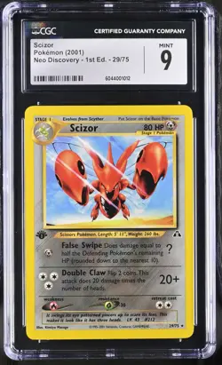 CGC 9 MINT Scizor Neo Discovery 1st Edition 29/75 Pokemon Card - Image 1