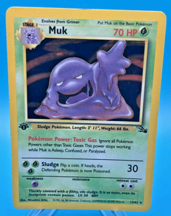 Pokemon TCG - Muk 13/62 - Holo Rare 1st Edition Fossil Vintage Pokemon Card MP - Image 1