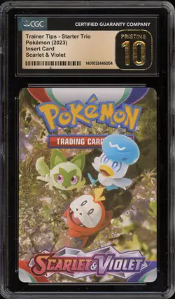 Pokemon Scarlet & Violet Trainer Tips Insert Card Starter Trio CGC 10 Pristine - Image 1
