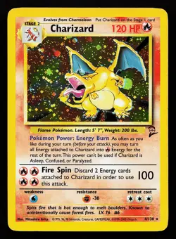Charizard 4/130 Holo Rare Base Set 2 Pokemon Card - Image 1