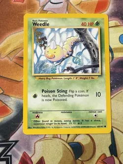 4th Print Base Set Weedle 69/102 Pokemon Near Mint Common Card - Image 1