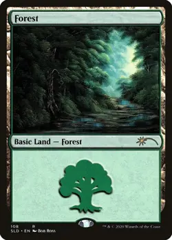 MTG Forest (108) (Bob Ross) Secret Lair Drop Regular M/NM - Image 1