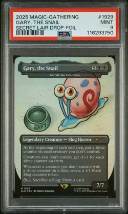 2025 MTG SECRET LAIR DROP #1929 GARY, THE SNAIL PSA 9 - Image 1