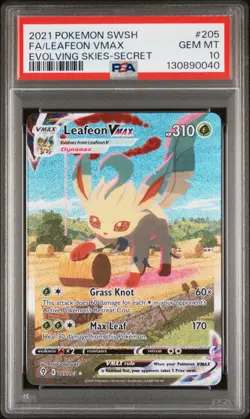 2021 POKEMON SWORD & SHIELD EVOLVING SKIES SECRET FULL ART/LEAFEON VMAX PSA 10 - Image 1