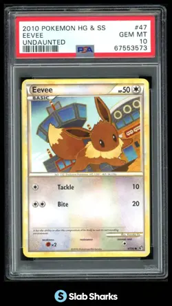 2010 POKEMON HEARTGOLD & SOULSILVER UNDAUNTED #47/90 EEVEE PSA 10 - Image 1