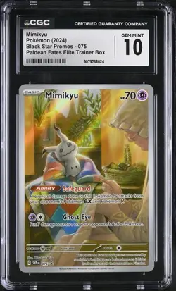 CGC 10 Gem Mint Mimikyu 075 Pokemon Center Black Star Promos 2024 English - Image 1