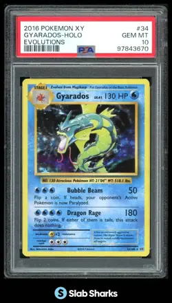 2016 POKEMON XY EVOLUTIONS #34/108 GYARADOS HOLO PSA 10 - Image 1
