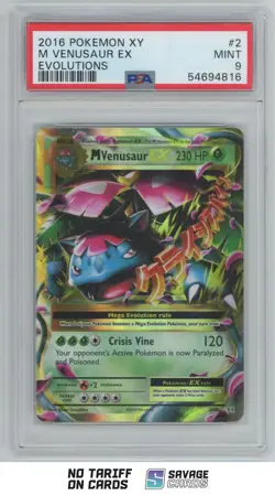 2016 Pokemon XY - Evolutions M Venusaur-EX PSA 9 #2/108 - Image 1