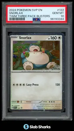 2024 POKEMON BLACK STAR PROMOS - SVP EN #122 SNORLAX TWM 3-PACK BLISTERS PSA 10 - Image 1