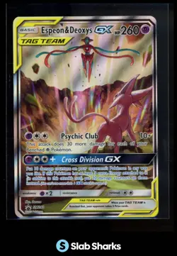 2016 POKEMON SM BLACK STAR PROMOS #SM240 ESPEON & DEOXYS TAG TEAM FULL ART - Image 1